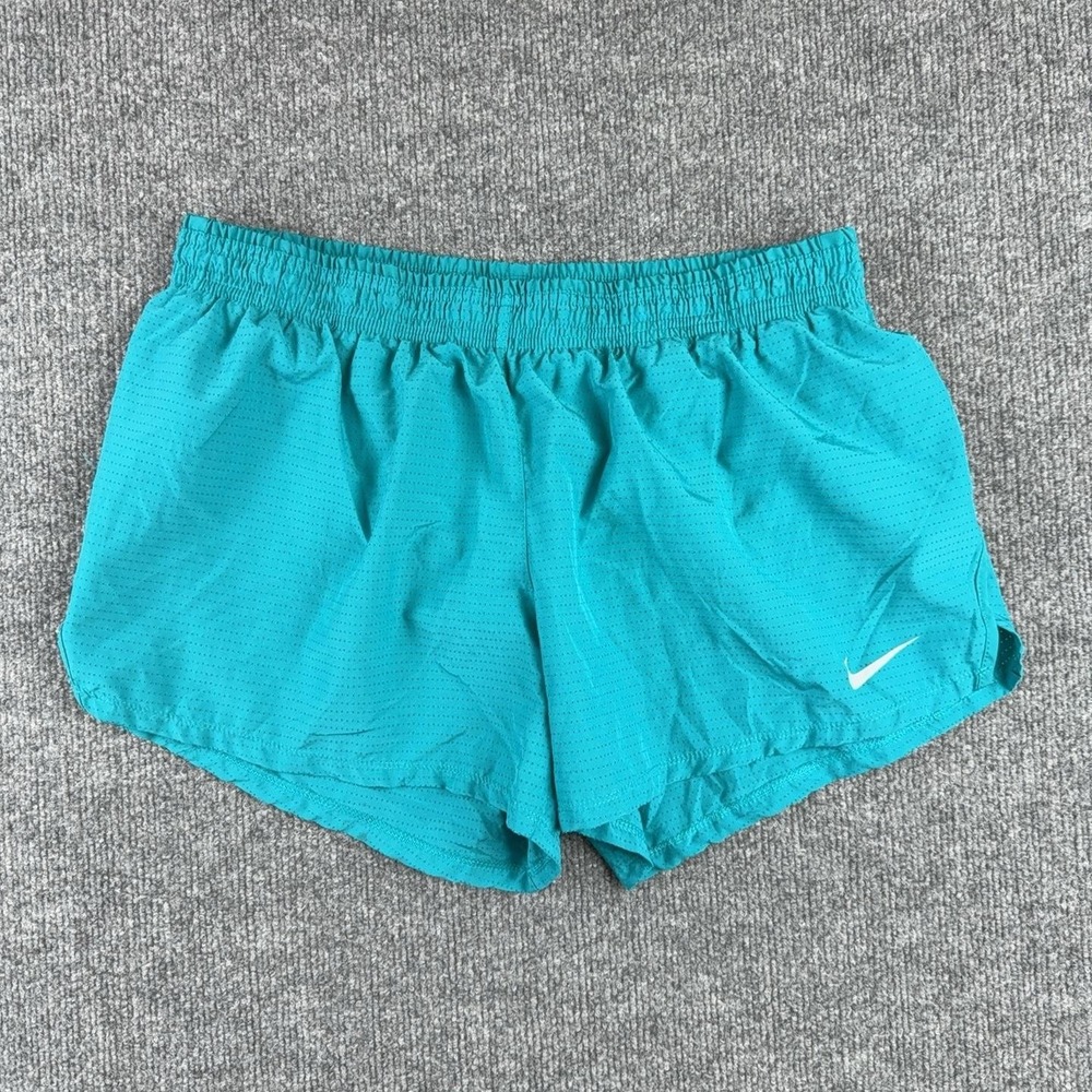 Nike Shorts Womens Large Blue Mesh 4 Inseam Dri-FIT Lined Running Gym Athletic